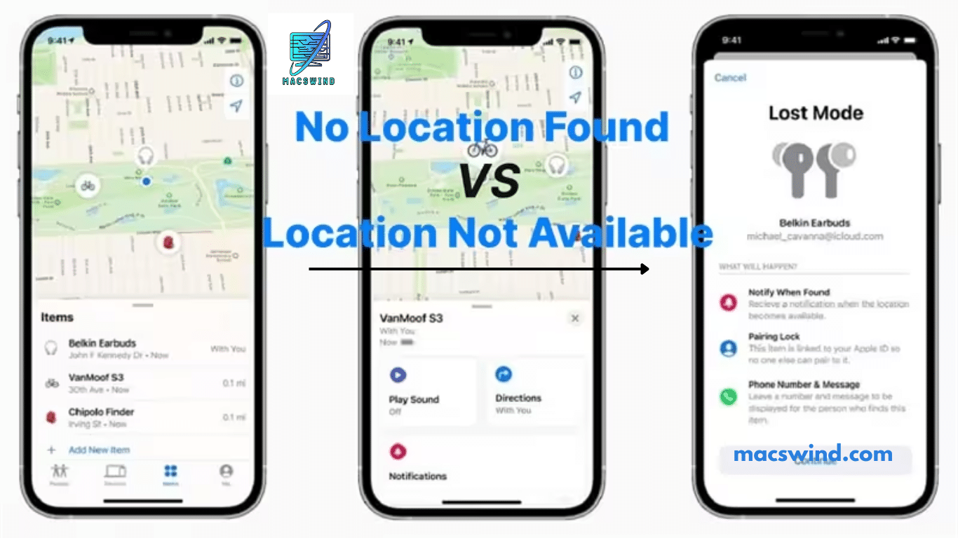 No Location Found vs No Location Available