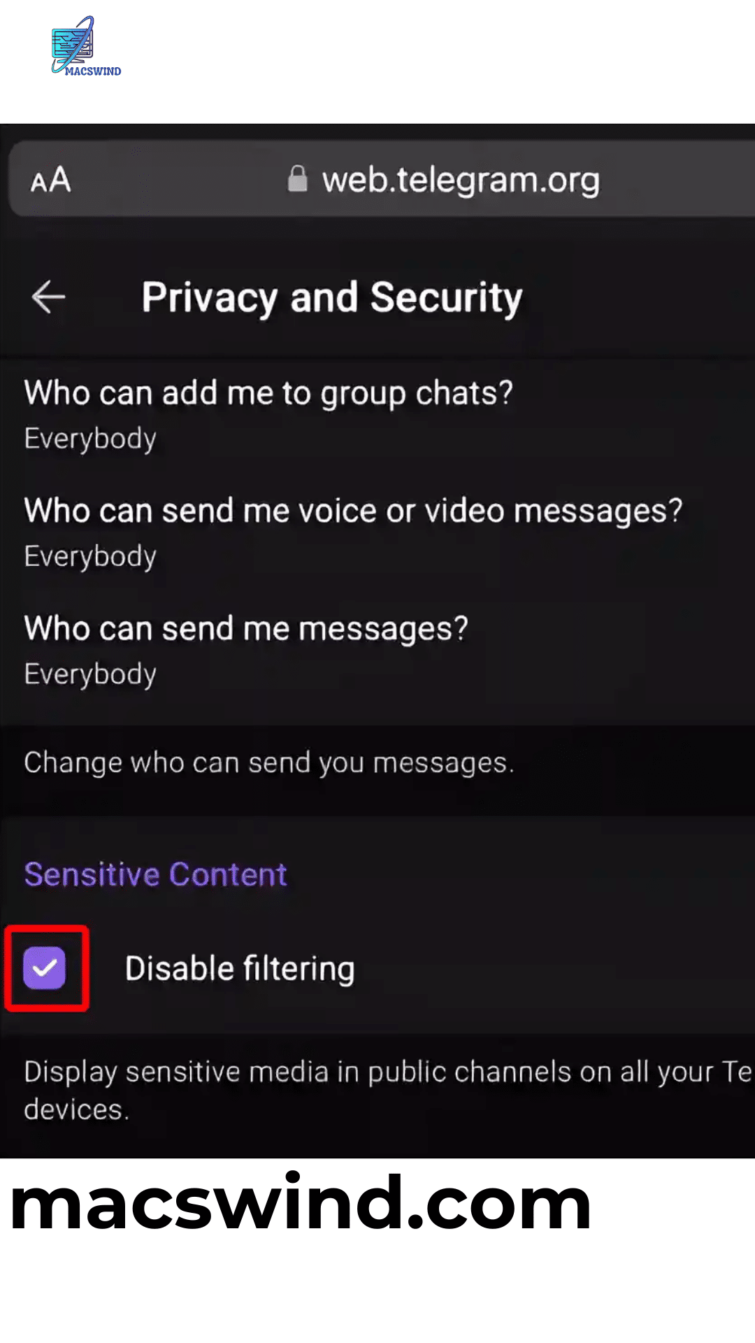 How to Enable Sensitive Content on Telegram for Mobile (Android & iPhone)