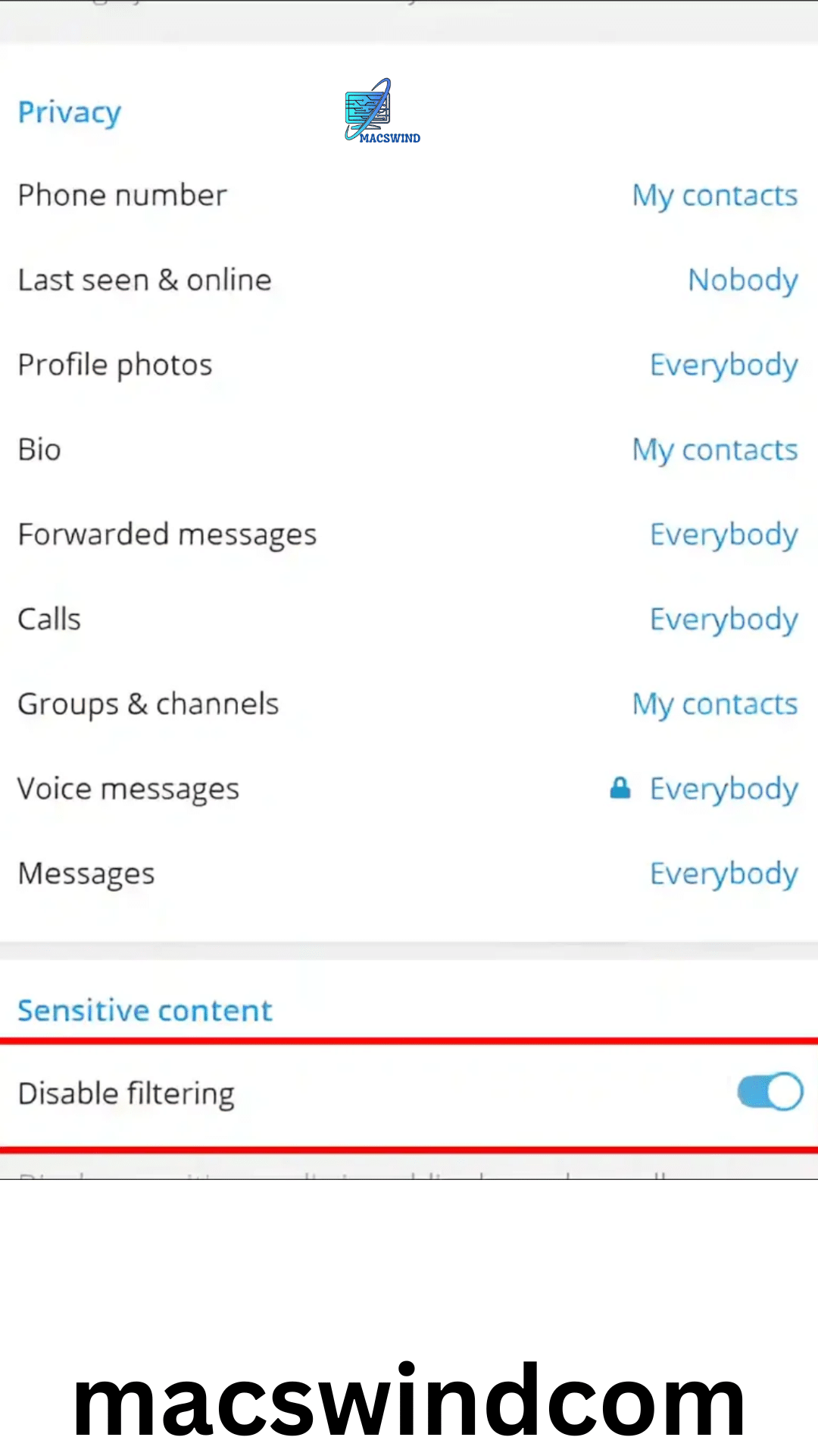 How to Enable Sensitive Content on Telegram for Desktop