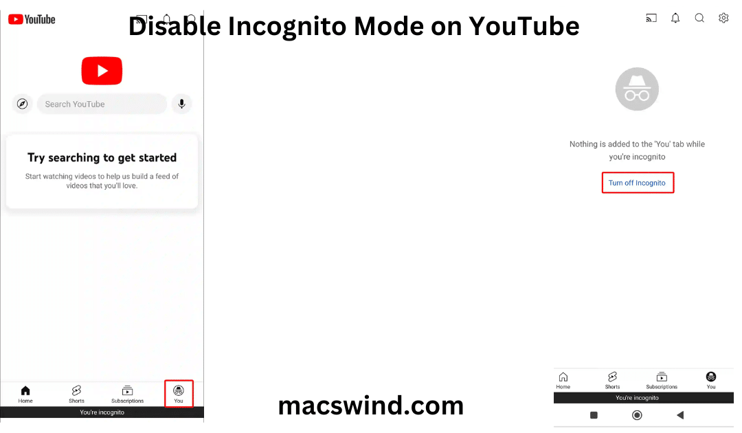 Disabling Incognito Mode on YouTube