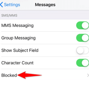 Find Blocked Numbers in Messages